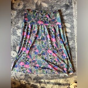 NATURAL LIFE Colorful Floral A-Line Buttersoft Mini Skirt